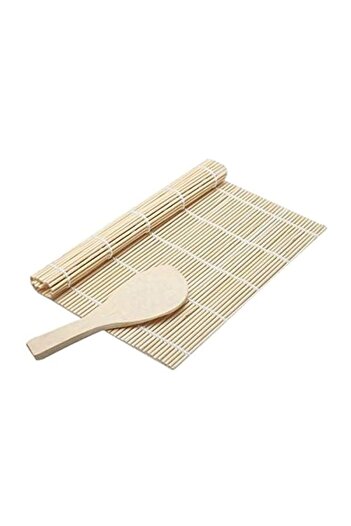 Generic Simple wind sushi bamboo pad roller pad and wooden spoon production of rice tools, Japanese cuisine