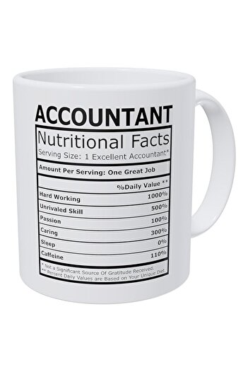 Generic Wampumtuk Accountant Nutritional Facts CPA Accounting 11 Ounces Funny Gift Coffee Mug