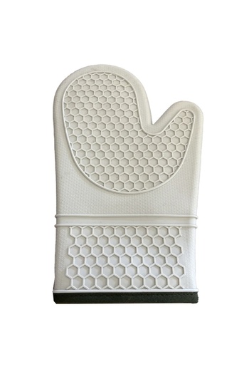 PUFO Cooking silicone oven mitt for grill or oven, lined, 30 cm, cream