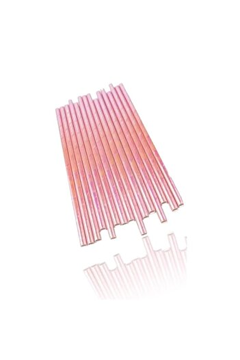 Generic Sweet seven Iridescent Pink Paper Straws - 100 Counts for Cake Pops, Parties, Weddings, and Decorat