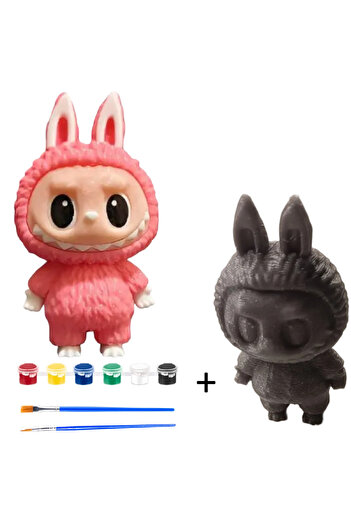 OEM Labubu 2 in 1 doll, DIY acrylic painting kit, creative gift set, 10 cm