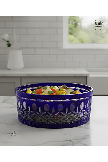 AKDEN STORE Cutting Decor Handcrafted Tableware Presentation Holder Glass Bowl
