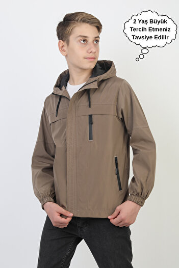 ASYAKİDS CLUB Boy's Hooded Pocket Lined Seasonal Raincoat