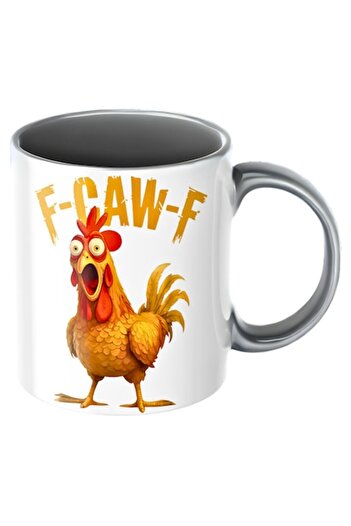 T&M Personalizare Mug F-CAW -F F..K OFF, ceramic, gray, 330ml, sarcastic, says it all without words, minimalist design