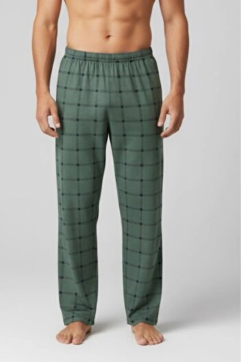 embody Men's Pyjama Trousers in Cotton, green 3337