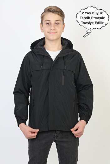 ASYAKİDS CLUB Boy's Hooded Pocket Lined Seasonal Raincoat