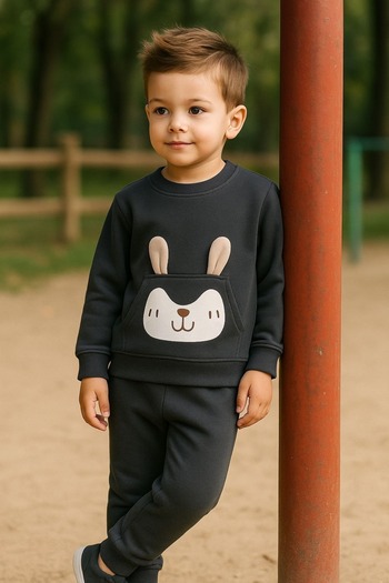 tuma collectıon Erkek Çocuk Kışlık Eşofman Takımı Sweatshirt Alt Pamuklu Üç İplik Şardonlu 1-2-3-4 Yaş