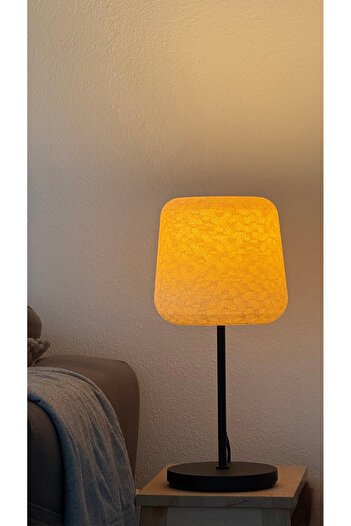 decory Bumbly Concrete Look Metal Leg Bedside Lampshade and Table Lamp with E27 Base (Bioplastic)