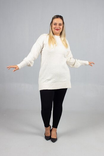 Truva XXL White Soft Knitwear Plus Size Women's Knitwear Standard up to Size 54