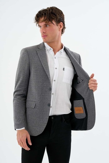 Savira Men's Jacket Knitted Fabric Full Lycra Ty89763Gh30 New Season