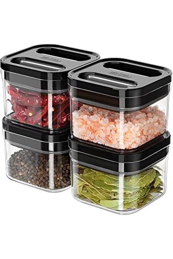 The Bros Pack Airtight Food Storage Continers Bp free Cnisters Cerel Sncks & Cndy (blck)