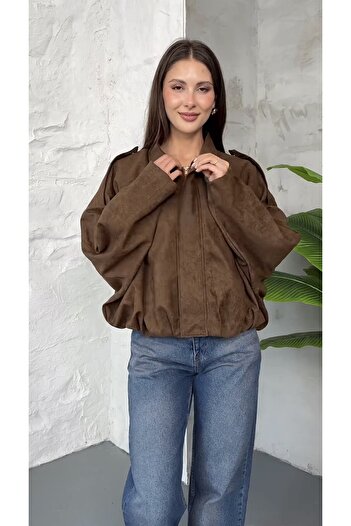 PRİFALDİ Premium Oversize Suede Bomber Jacket