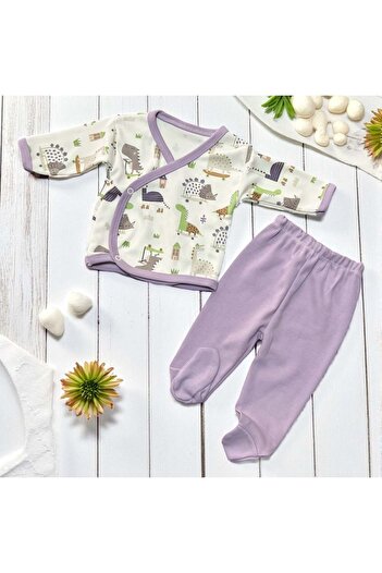 RYZE ÇOCUK Printed Bottom Top Set Ecru