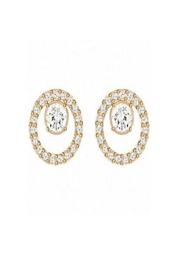 THK Earrings with Swarovski® crystals, Gold, 1cm