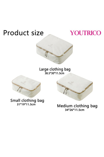 Youtrico 3pcs/set Travel Luggage Organizer,Packing Cubes Set Compression Storage Bag Waterproof Travel Parts