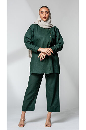 outline Olive green hijab suit