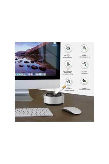 OEM Intelligent electric ashtray, with suction, powered by AA batteries