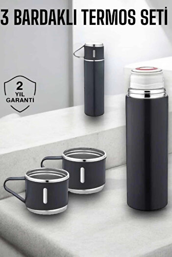 ARONA Stainless Steel 3-Piece Thermos Set Vacuum and 8 Hours Heat Preservation
