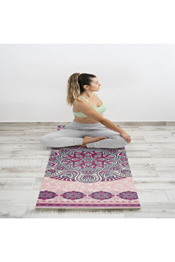 TSUMAB Mandala Printed Yoga Mat with Carry Strap – Non-Slip Fitness & Exercise Mat