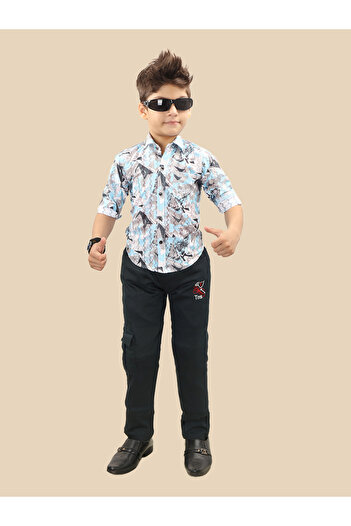 Ts Trends By Styli Printed Buttoned Shirt and Pant Set
