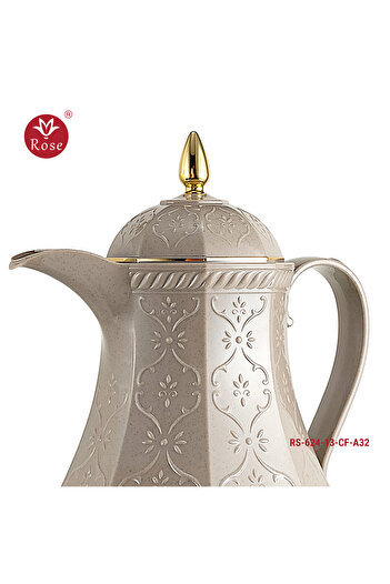 Rose طقم ترمس شاي وقهوة بنقشة كلاسيكية مكون من 2 ترمس روز 624سعة (1300 ممل ) قهوة و (1300 ممل ) شاي