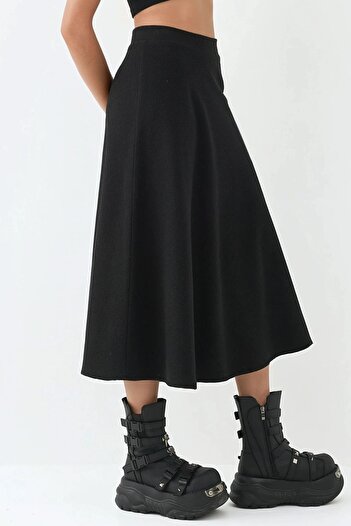 Hiccup A-Line Thick Midi Skirt