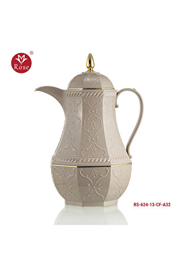 Rose طقم ترمس شاي وقهوة بنقشة كلاسيكية مكون من 2 ترمس روز 624سعة (1300 ممل ) قهوة و (1300 ممل ) شاي