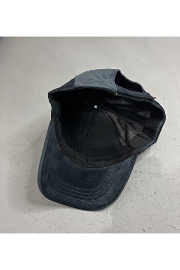ZERAMİNE Navy Blue Corduroy Unisex Sports Hat – Trendy Casual Cap Model