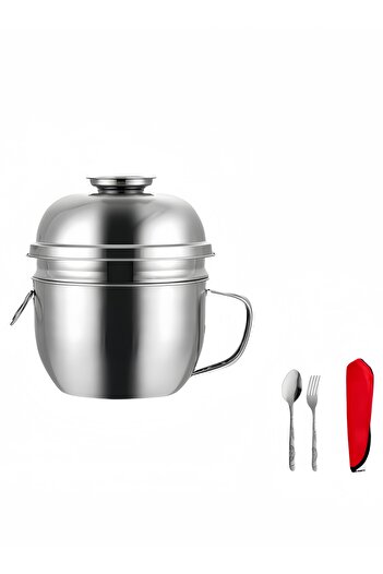 NIHAO 304 Stainless Steel 3-Layer Lunch Box Fast Food Box Convenient Soup Rice Bowl