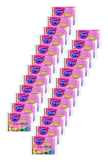 Parex Colorful 5-Piece Flat Sponge Twenty-Four Pack 24 Packs