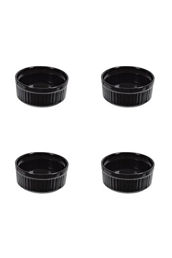Vervo.ro pentru minți curioase Bowl set, 4 pieces, 60 ml, Porcelain, Black