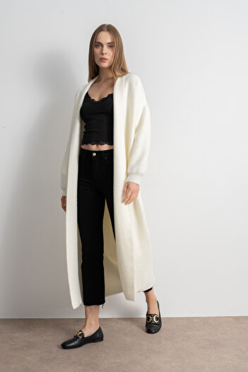 Shophia Women Shawl Collar Soft Textured Long Knitwear Cardigan