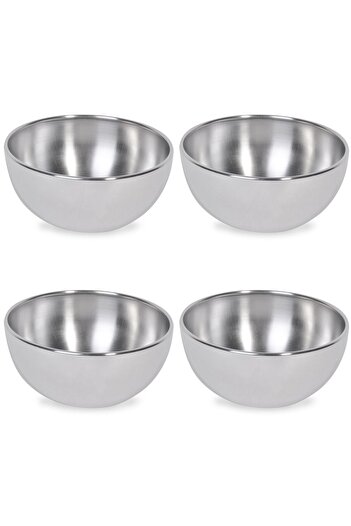 Vervo.ro pentru minți curioase Set of 4 bowls, 4 pieces, 500 ml, Metal, Silver