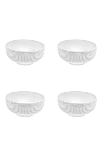 Vervo.ro pentru minți curioase Set of 4 bowls, 4 pieces, 700 ml, Porcelain, White