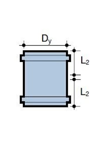 Other PVCHT double-socket sanitary connector 110 for internal sewage, ash color