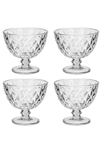 Vervo.ro pentru minți curioase Set of 4 bowls, 4 pieces, 300 ml, Glass, Transparent Grey