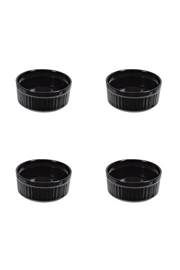 Vervo.ro pentru minți curioase Bowl set, 4 pieces, 60 ml, Porcelain, Black