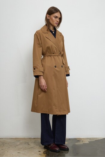 QANU Floriva Long Trench Coat Camel