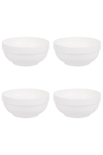 Vervo.ro pentru minți curioase Set of 4 bowls, 4 pieces, 1.2 l, Porcelain, White