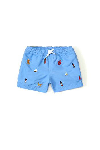 Polo Ralph Lauren Blue Embroidered Boy's Swimsuit