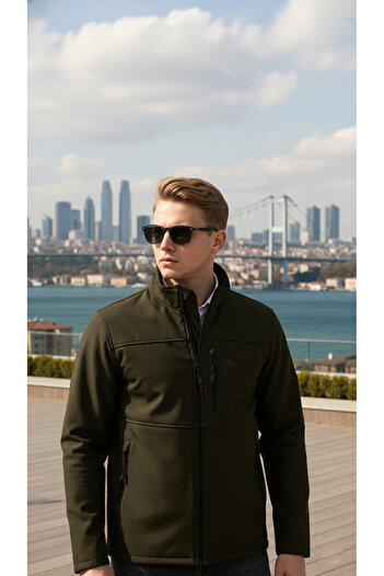 ENZİM JEANS Erkek Softshell Mont İçi Polarlı Su Rüzgar Geçirmez Outdoor Mont