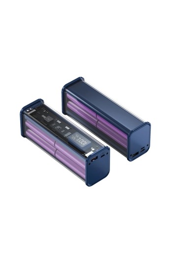 Vikefon Blue 22.5W DIY Battery Charger Case Transparent PD Fast Charging Case Welding For 8PCS 18650 Polymer