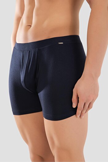 BAYKAR Men's Micro Modal Elastane Basic Boxer 1402 Navy Blue