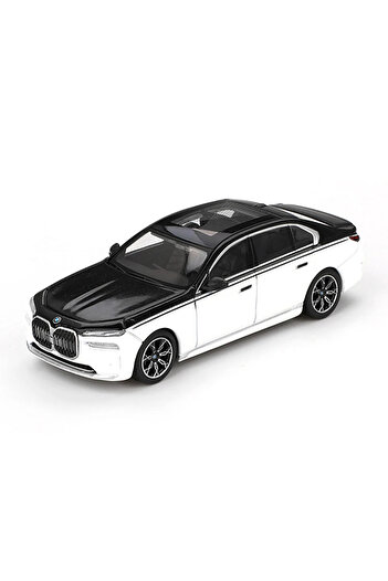 mini gt 1/64 Bmw I7 Xdrive60 Alpine White / Black Sapphire - Blister Package Mgt00959-Bl