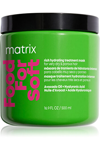 Matrix ,Food For Soft,Intense Moisturizing Treatment Mask,With Hyaluronic Acid And Avocado Oil,500ml