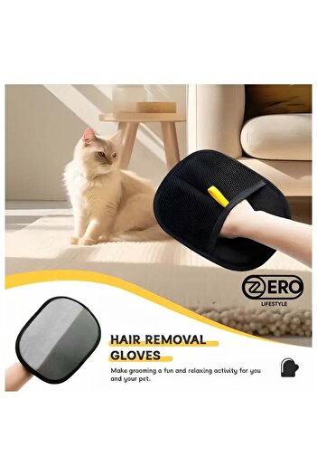 Zero life ZERO LIFESTYLE 2-Pack Double-Sided Pet Grooming Gloves – Reusable, Antistatic Hair Remover