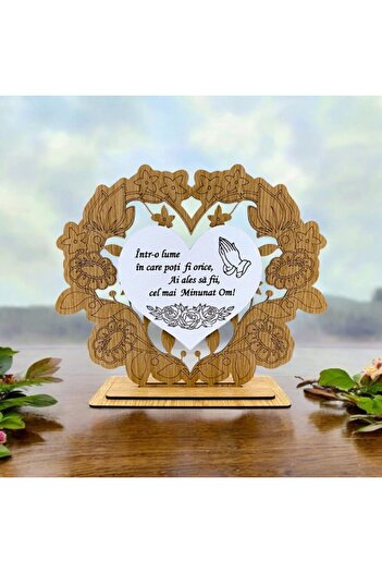 OEM Heart painting decoration, personalized gift with standard message for "The Most Wonderful Man", 22x17cm