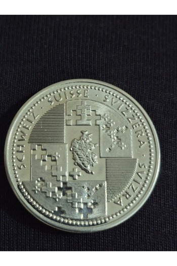 Edi Antik Switzerland Ship Medal 3cm Diameter. Rare Collection Medal from the Original Period. Ship Medallion.