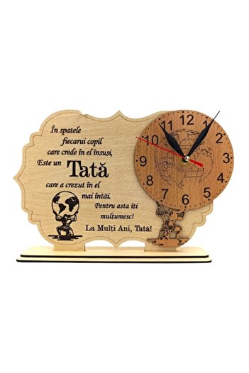 OEM Personalized wooden clock with personalized message gift for Dad – 30X20 cm, cream