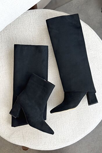 MODAADAM Women's Wanda Slip-On Boots - Black Suede